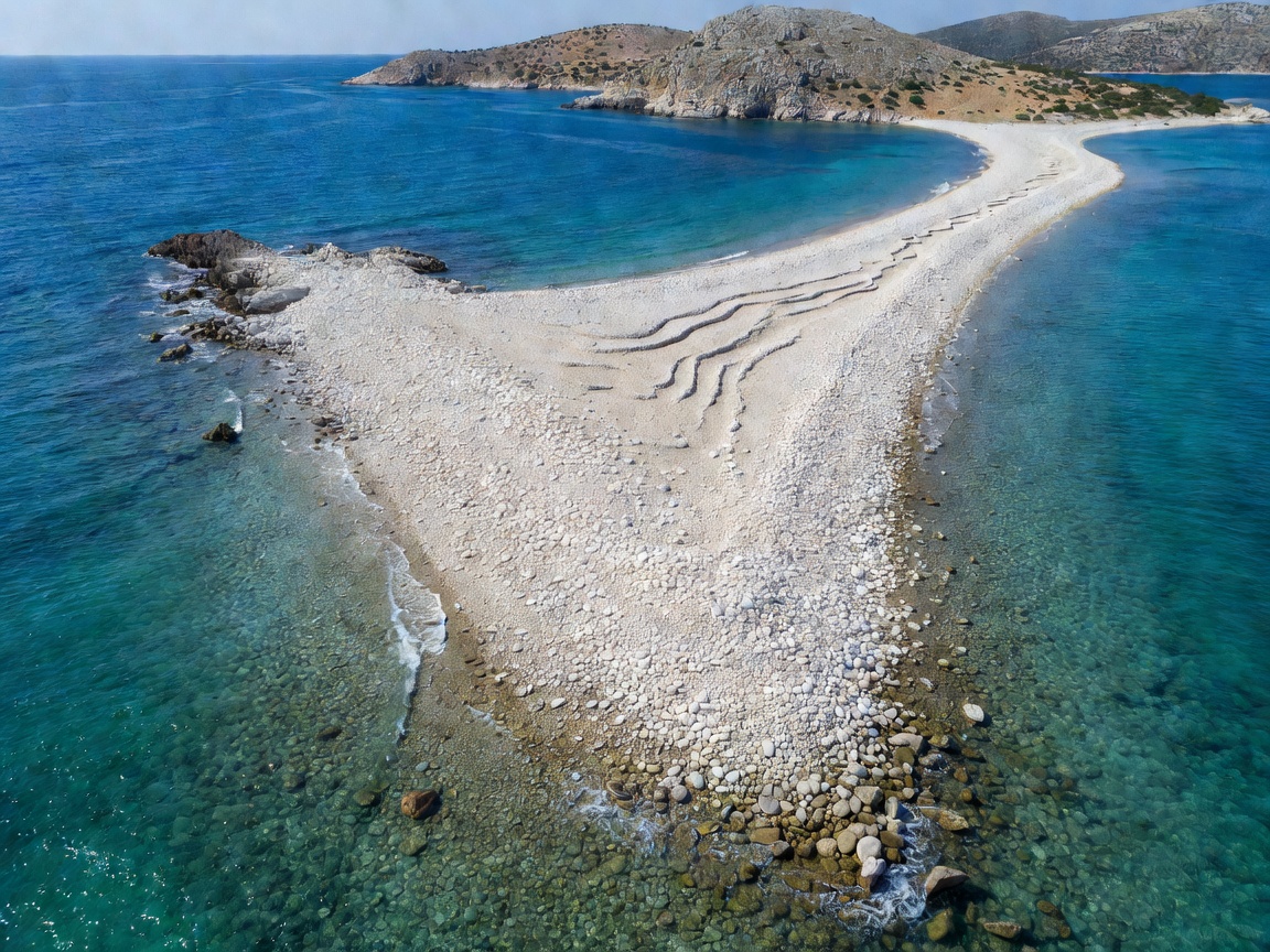 Panoramic aerial perspective of turquoise Adriatic waters and Dalmatian island coastline in Croatia